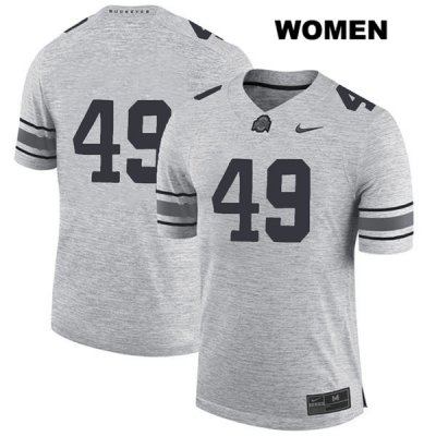 Women's NCAA Ohio State Buckeyes Liam McCullough #49 College Stitched No Name Authentic Nike Gray Football Jersey NG20F87BE